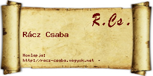 Rácz Csaba névjegykártya